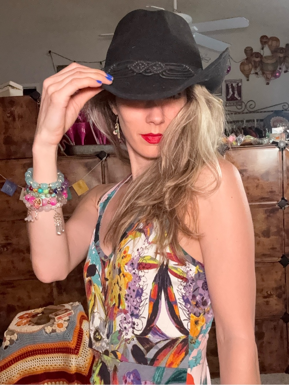 Jessica Simpson Black Western Felt Cowgirl Hat
